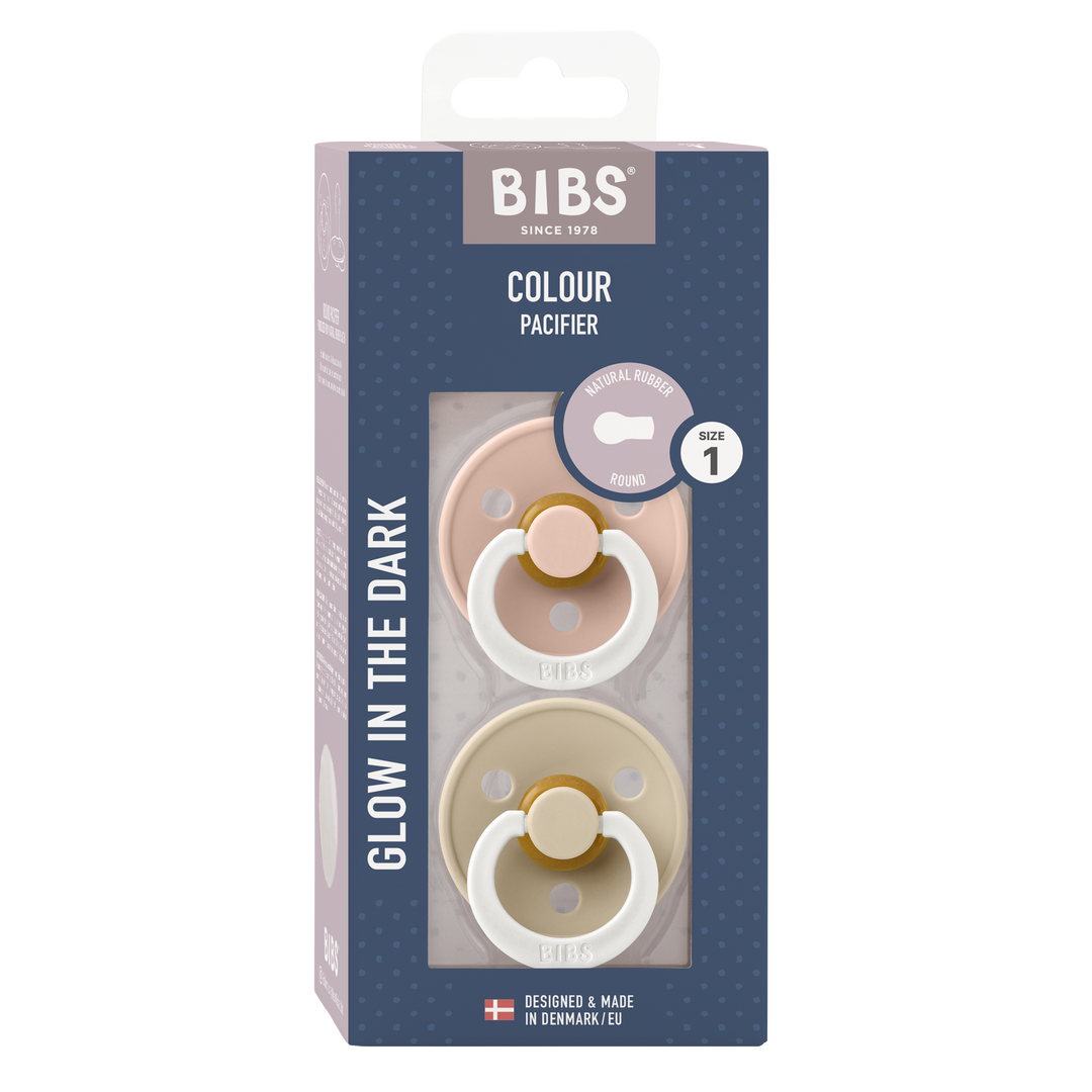 Bibs - Glow Colour Pacifier - Round Nipple - Blush / Vanilla