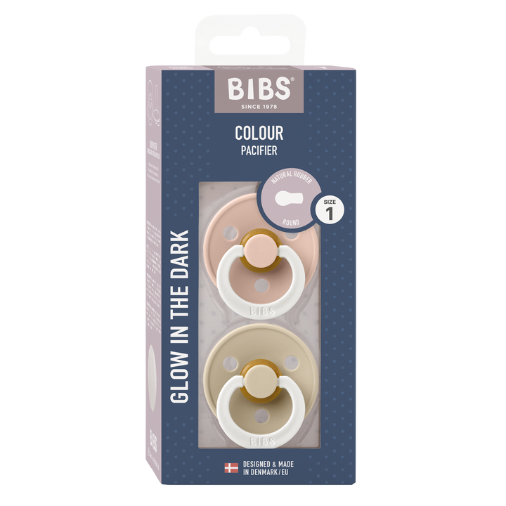 Bibs - Glow Colour Pacifier - Round Nipple - Blush / Vanilla