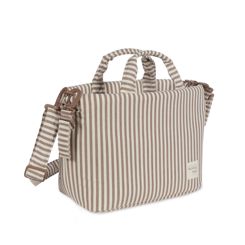 Walking Mum - Changing Bag - Praliné Stripes Moka - Mabel & Fox