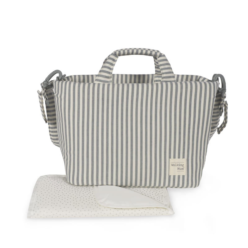 Walking Mum - Changing Bag - Praliné Stripes Matcha - Mabel & Fox