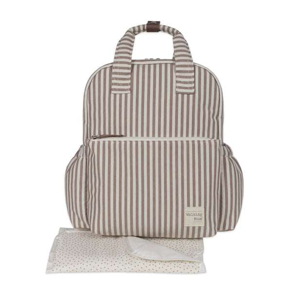 Walking Mum – Rucksack – Praliné Strips Moka - Mabel & Fox