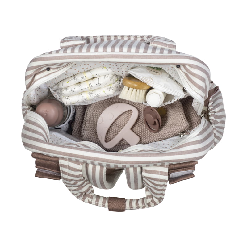 Walking Mum – Rucksack – Praliné Strips Moka - Mabel & Fox