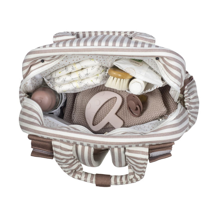 Walking Mum – Rucksack – Praliné Strips Moka - Mabel & Fox