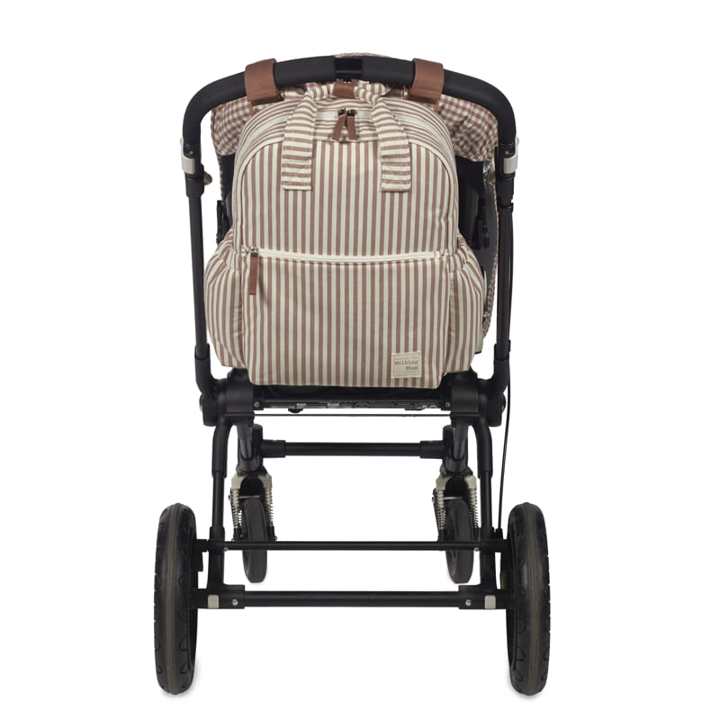 Walking Mum – Rucksack – Praliné Strips Moka - Mabel & Fox