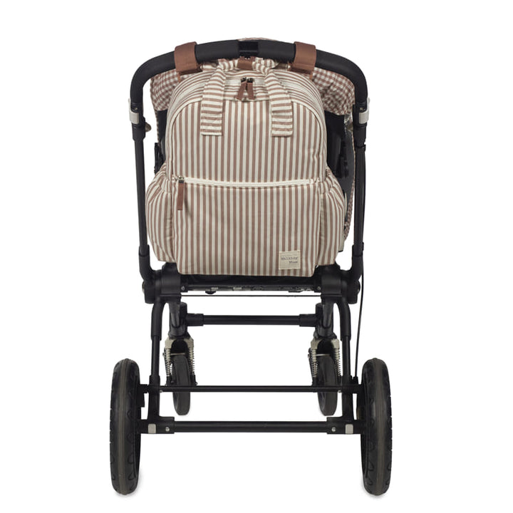 Walking Mum – Rucksack – Praliné Strips Moka - Mabel & Fox