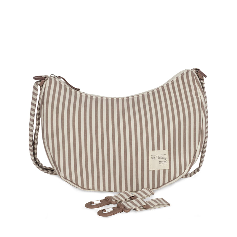 Walking Mum - Crossbody Bag - Praliné Strips Moka - Mabel & Fox