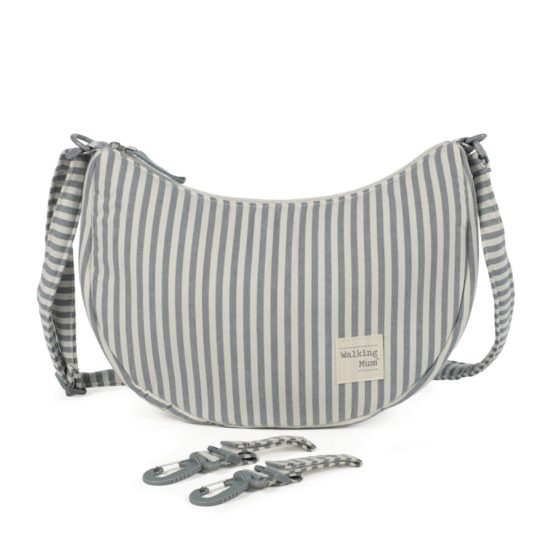 Walking Mum - Crossbody Bag - Praliné Strips Matcha - Mabel & Fox