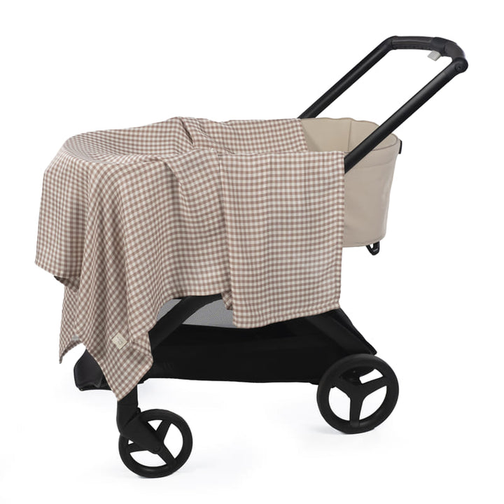 Walking Mum – Muslin Swaddle – Praliné Vichy Moka - Mabel & Fox