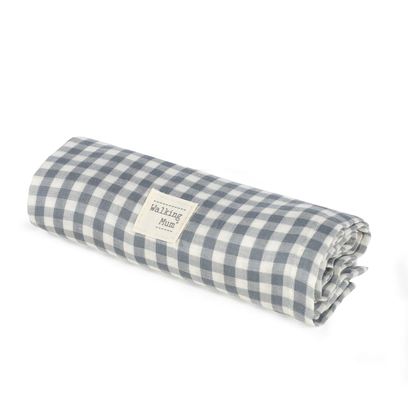Walking Mum – Muslin Swaddle – Praliné Vichy Matcha - Mabel & Fox