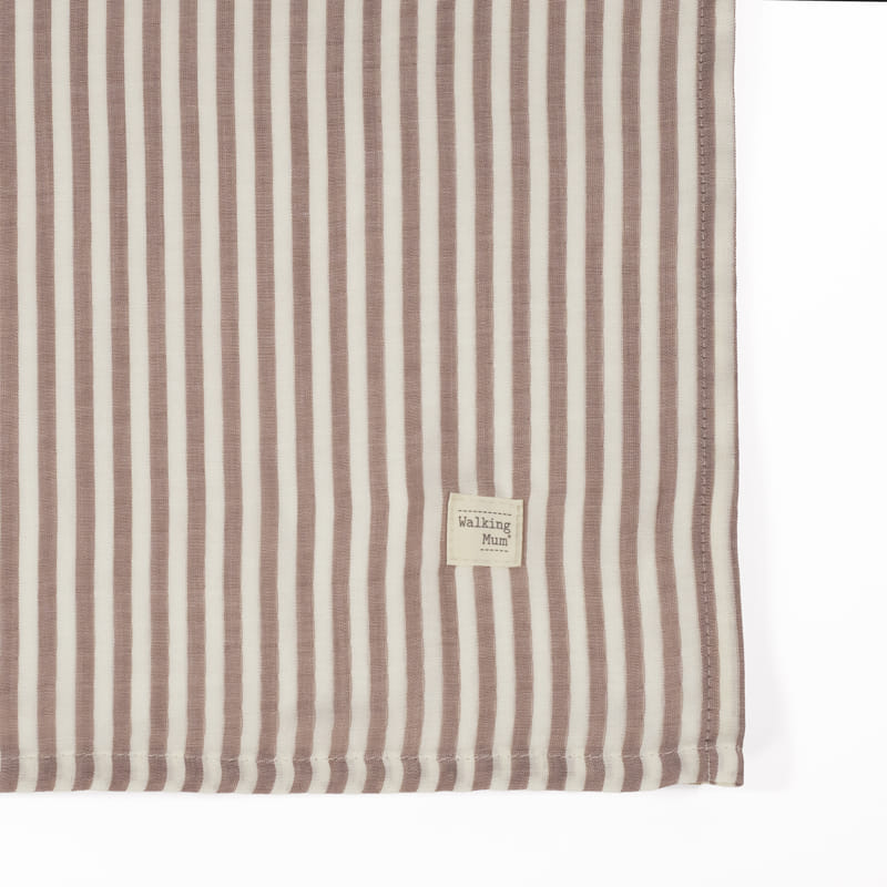 Walking Mum – Muslin Swaddle – Praliné Stripes Moka - Mabel & Fox