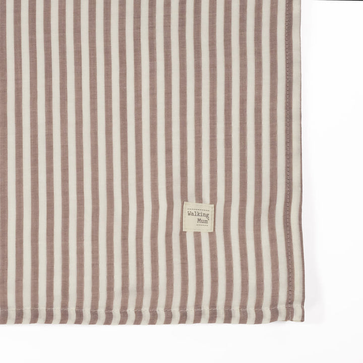 Walking Mum – Muslin Swaddle – Praliné Stripes Moka - Mabel & Fox