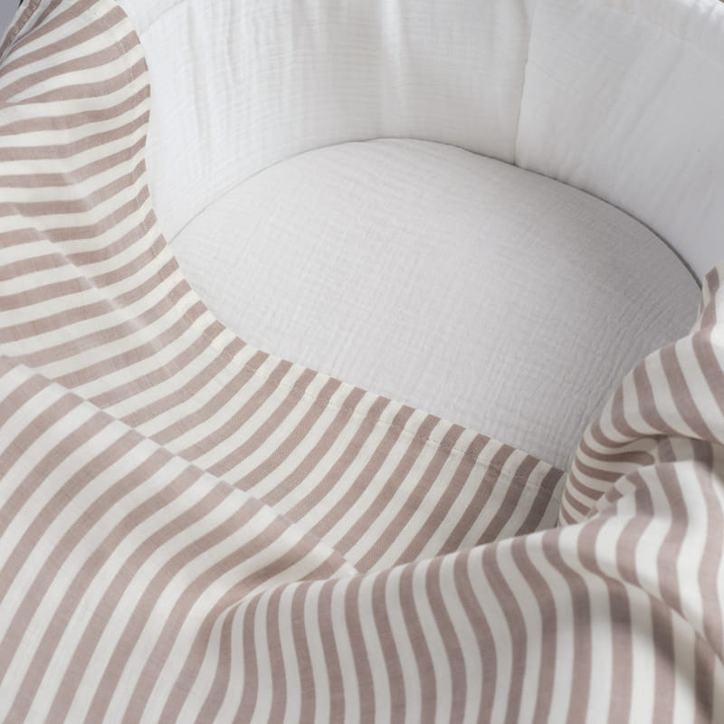 Walking Mum – Muslin Swaddle – Praliné Stripes Moka - Mabel & Fox