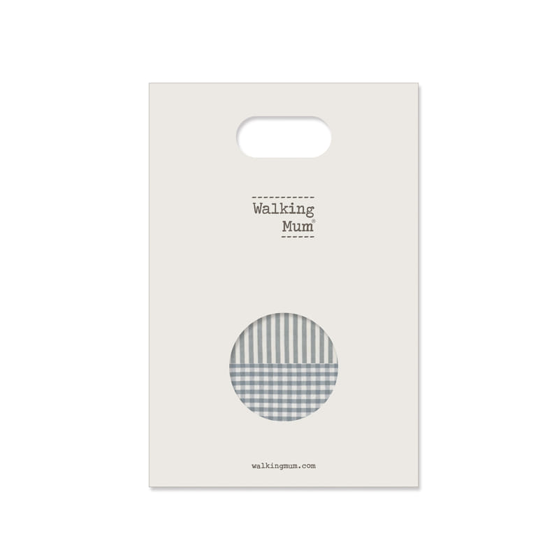 Walking Mum – Muslin Squares – Praliné Vichy Strips Matcha (2 Pack) - Mabel & Fox