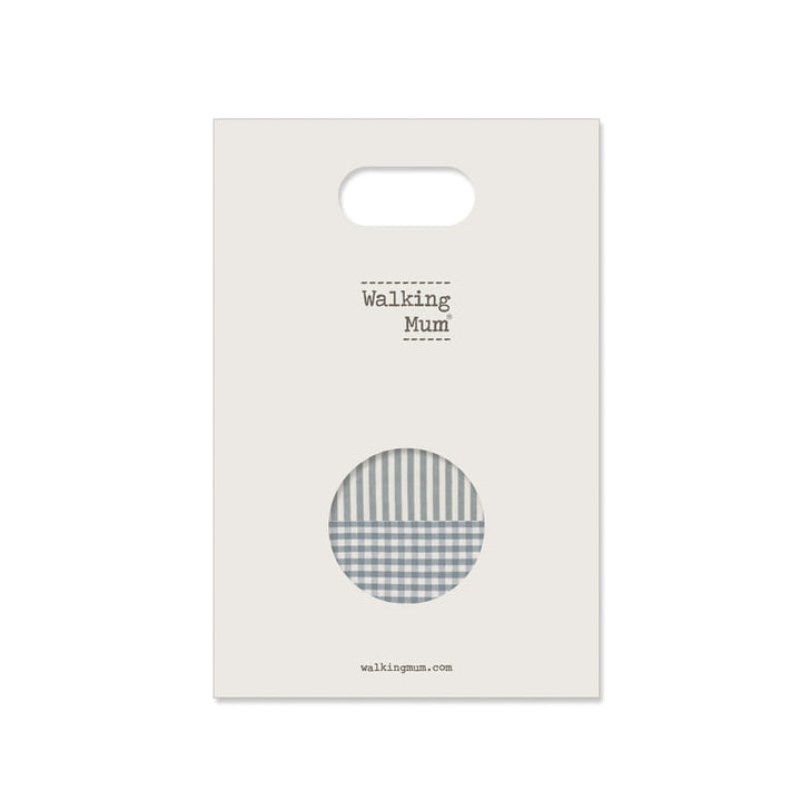 Walking Mum – Muslin Squares – Praliné Vichy Strips Matcha (2 Pack) - Mabel & Fox