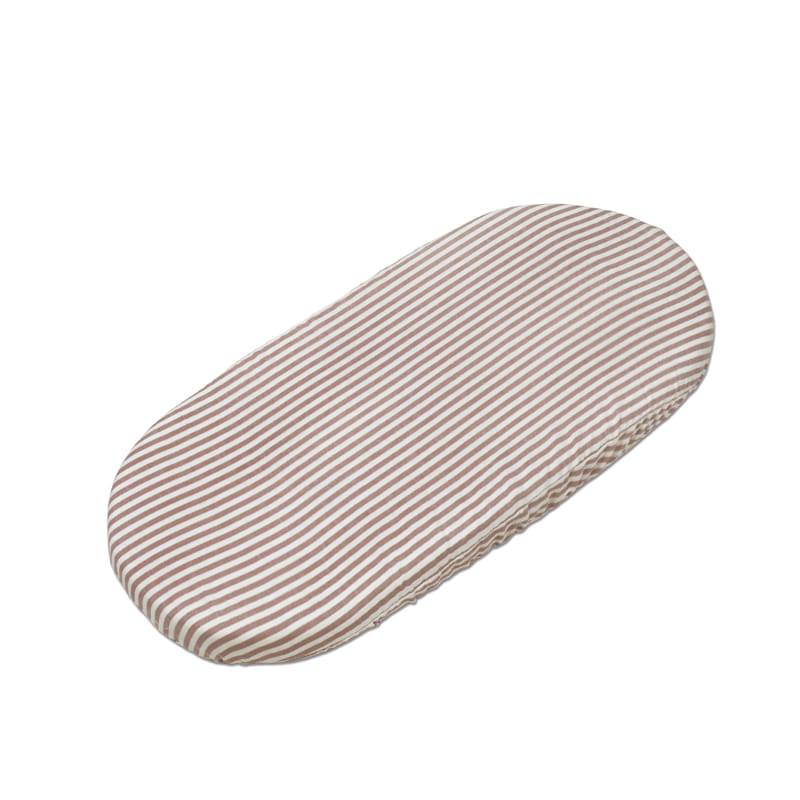Walking Mum – Fitted Sheet Set – Praliné Vichy & Strips Moka Carrycot Sheets