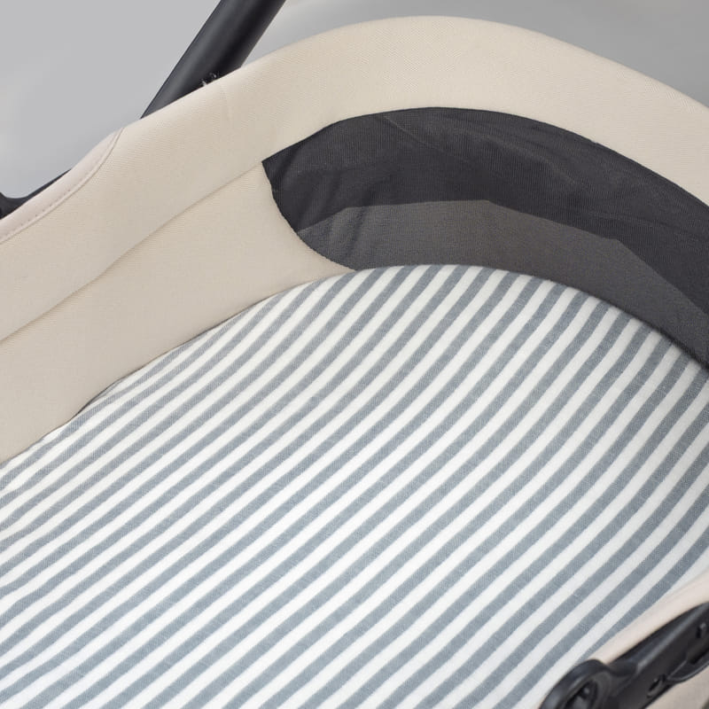 Walking Mum – Fitted Sheet Set – Praliné Vichy & Strips Matcha Carrycot Sheets