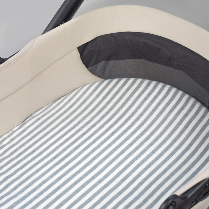 Walking Mum – Fitted Sheet Set – Praliné Vichy & Strips Matcha Carrycot Sheets