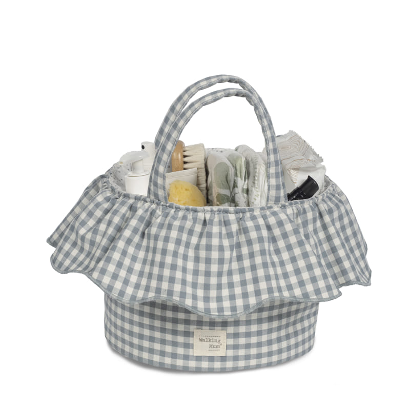 Walking Mum – Organiser Basket – Praliné Vichy Matcha - Mabel & Fox