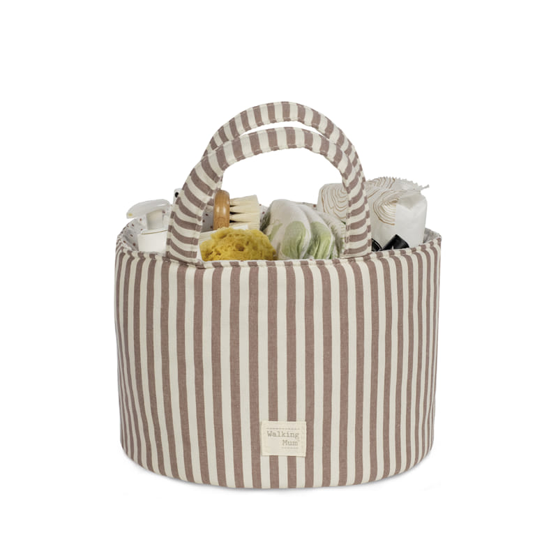 Walking Mum – Organiser Basket – Praliné Strips Moka - Mabel & Fox