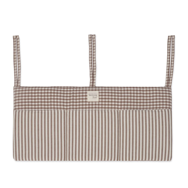 Walking Mum – Cot Organiser – Praliné Vichy & Strips Moka