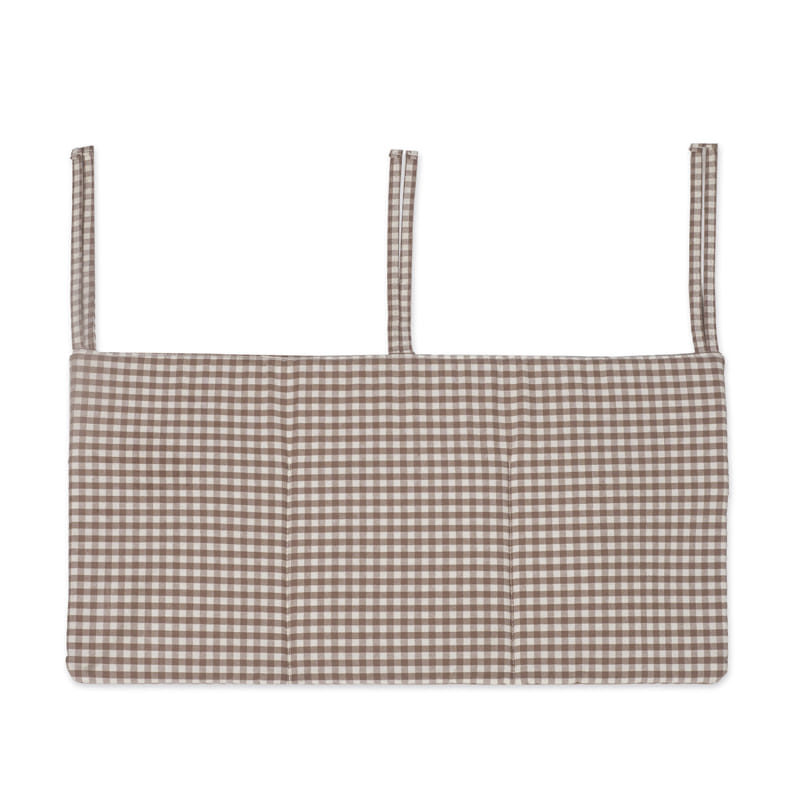 Walking Mum – Cot Organiser – Praliné Vichy & Strips Moka - Mabel & Fox