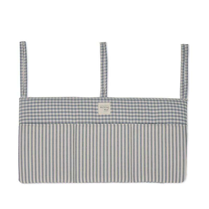 Walking Mum – Cot Organiser – Praliné Vichy & Strips Matcha