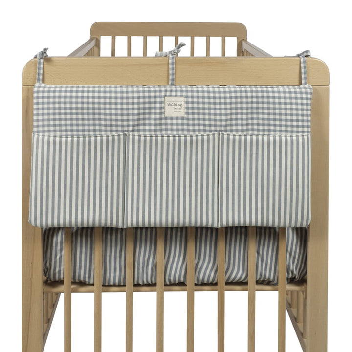 Walking Mum – Cot Organiser – Praliné Vichy & Strips Matcha