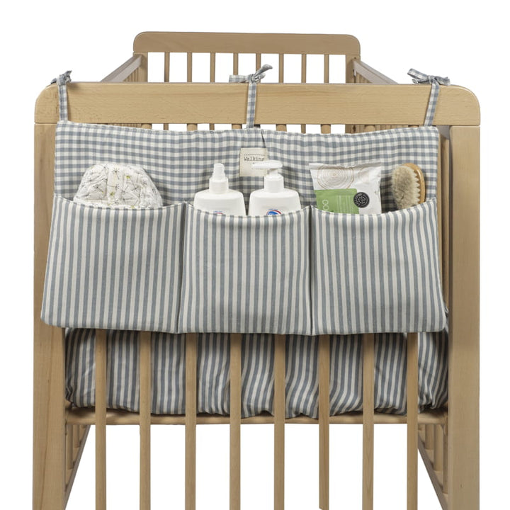 Walking Mum – Cot Organiser – Praliné Vichy & Strips Matcha