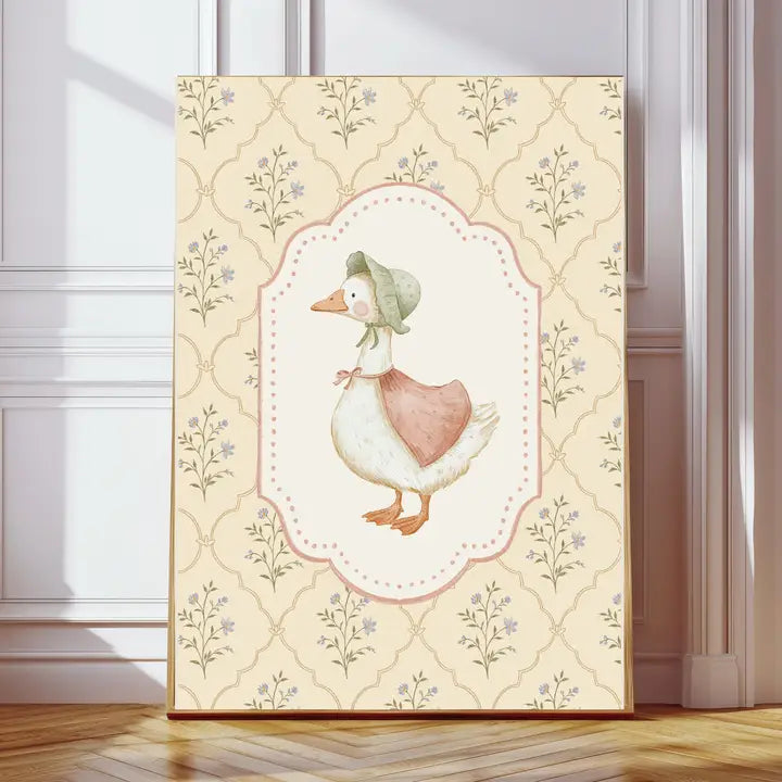 Kumo Art Prints - Vintage Duck with Bonnet - Mabel & Fox