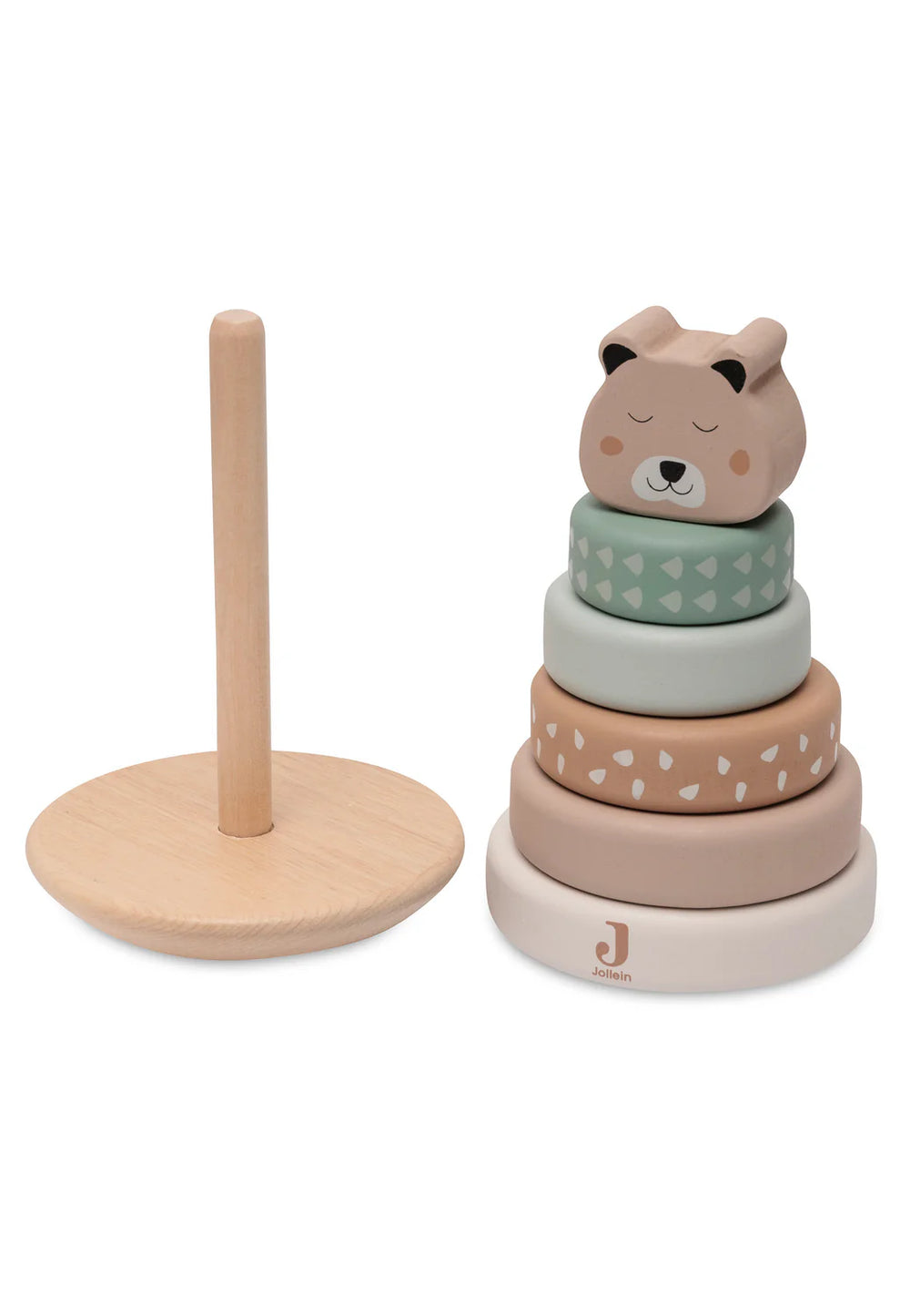Jollein - Wooden Rocking Ring Stacker - Jungle Jambo - Mabel & Fox