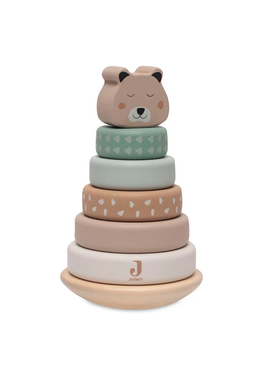 Jollein - Wooden Rocking Ring Stacker - Jungle Jambo - Mabel & Fox