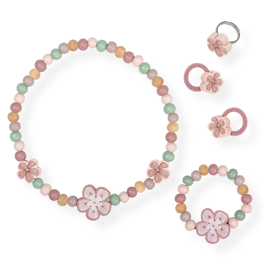 Little Dutch - Wooden Jewellery Set - Flowers - Mabel & Fox