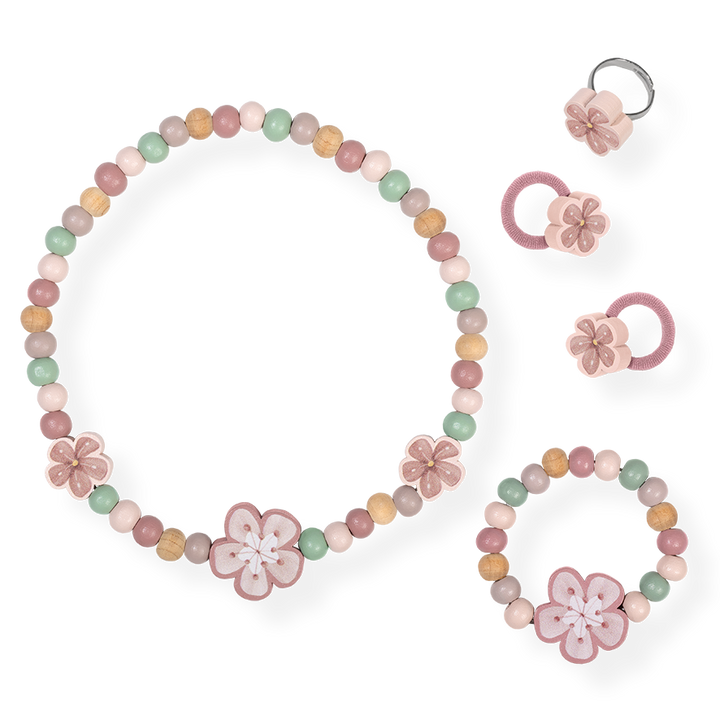 Little Dutch - Wooden Jewellery Set - Flowers - Mabel & Fox