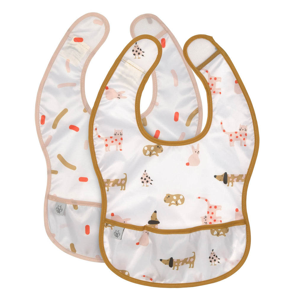 Lassig -Lightweight Bib - Little Mateys - Spicy Orange- 2 Pack - Mabel & Fox