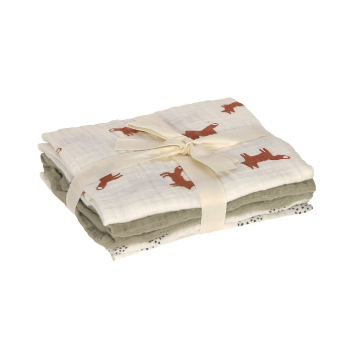 Lassig - Swaddle Blanket -Little Forest - Fox- 3 Pack