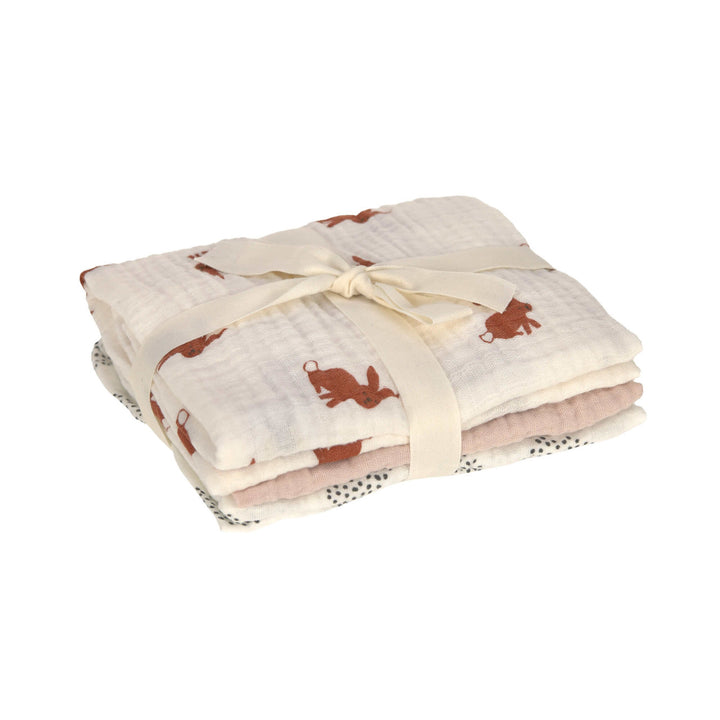 Lassig - Swaddle Blanket - Little Forest - Rabbit- 3 Pack