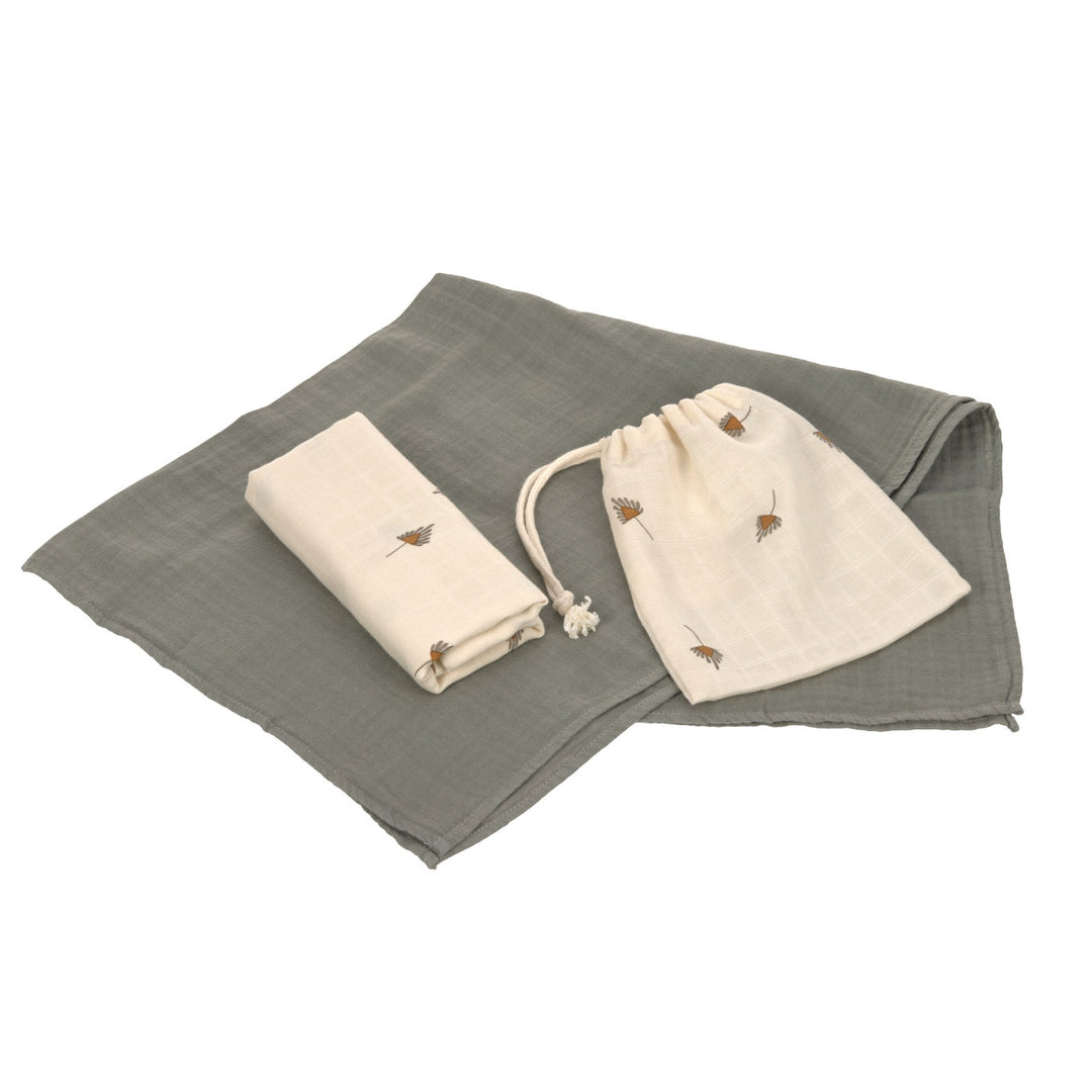 Lassig - Swaddle Blanket M -Taupe- 2 Pack