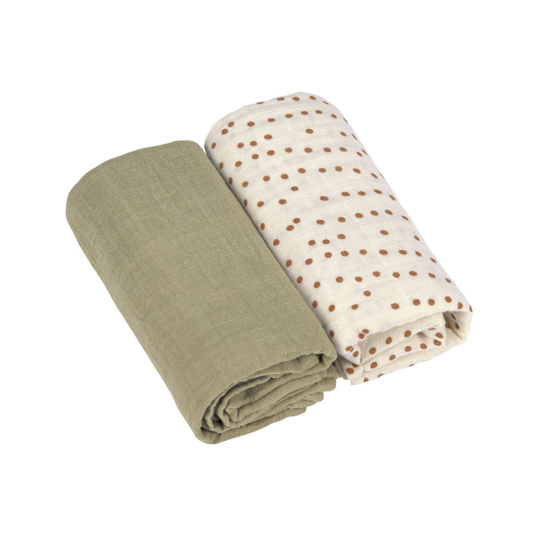 Lassig - Swaddle Blanket M -Caramel- 2 Pack