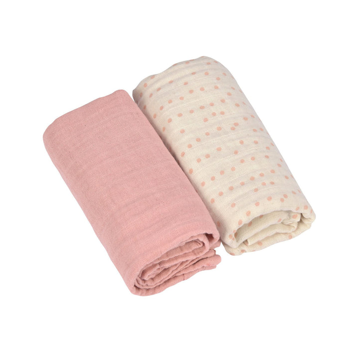 Lassig - Swaddle Blanket M -Rose- 2 Pack