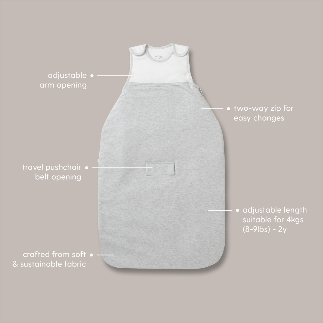 Baby Mori -Clever Sleeping Bag- 1.5 Tog- Grey Stripe