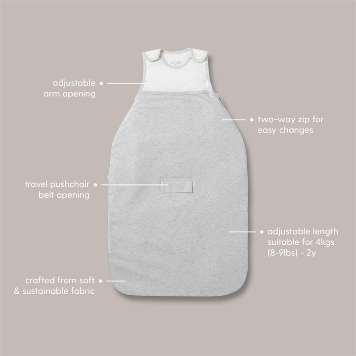 Baby Mori -Clever Sleeping Bag- 1.5 Tog- Blue stripe - Mabel & Fox