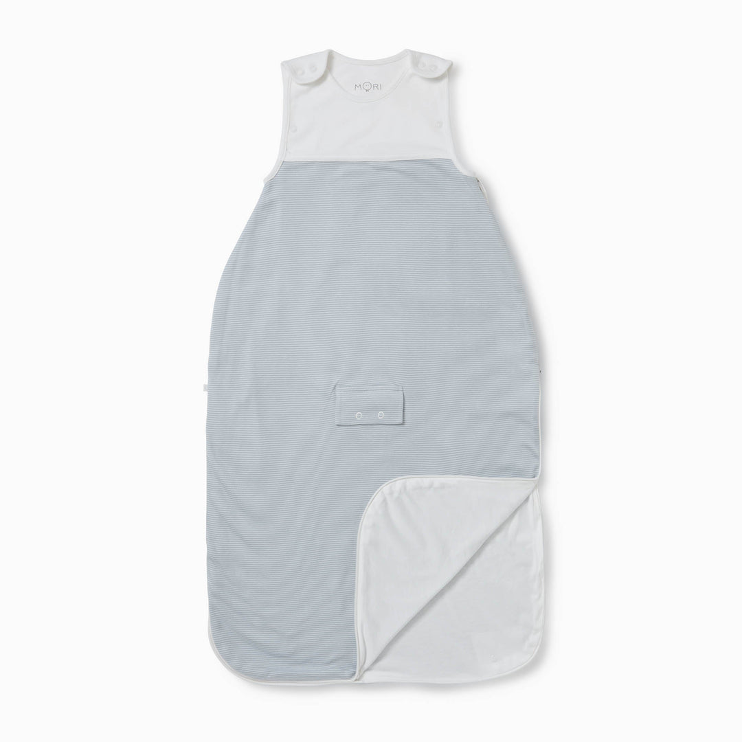 Baby Mori -Clever Sleeping Bag- 1.5 Tog- Blue stripe - Mabel & Fox