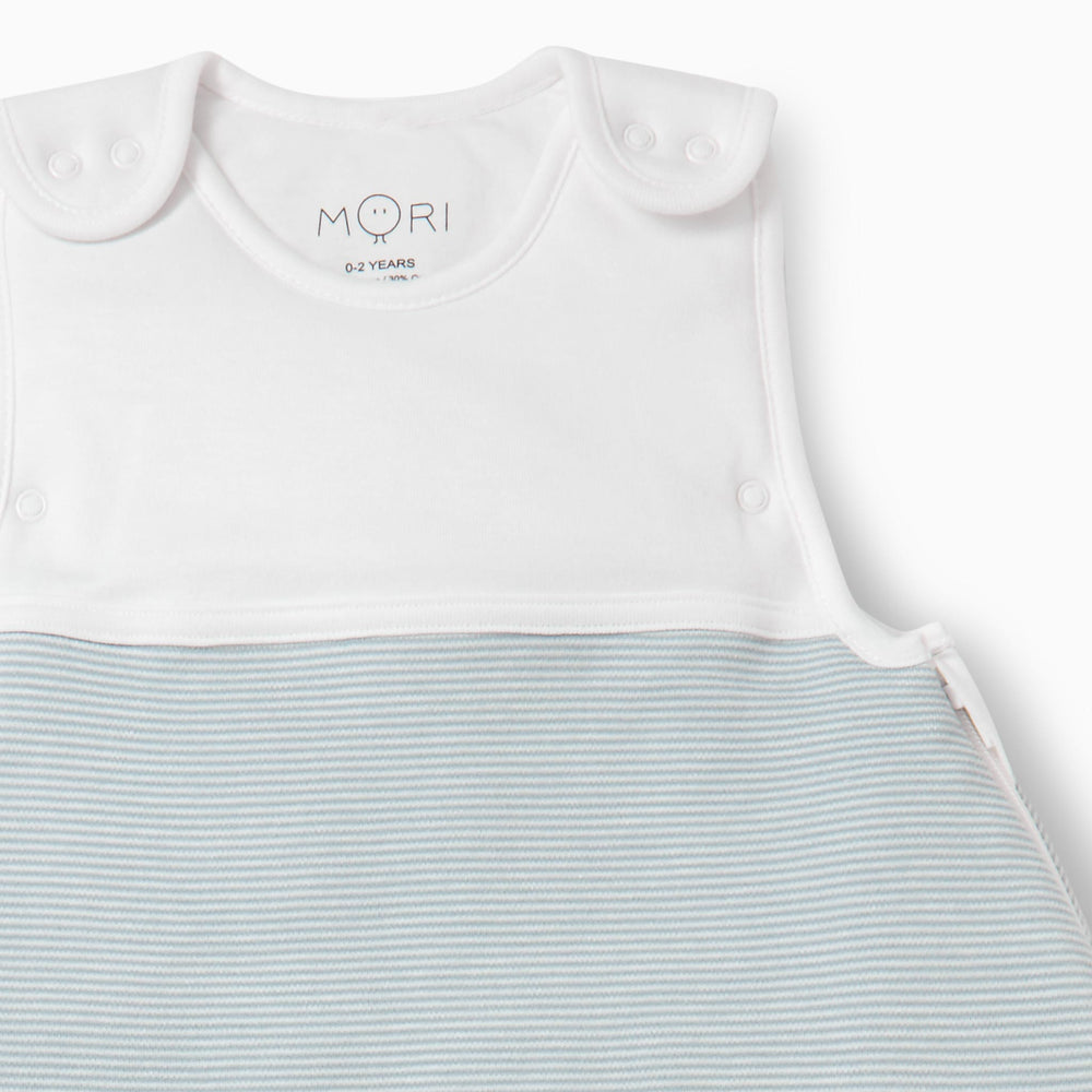Baby Mori -Clever Sleeping Bag- 1.5 Tog- Blue stripe - Mabel & Fox