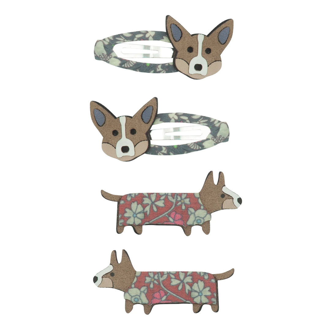 Mimi & Lula - Mini Hair Clips -Corgi (4 Pack)