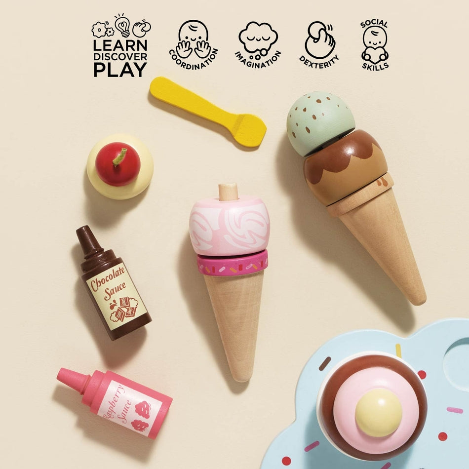 Le Toy Van – Wooden Ice Cream Stand & Toppings