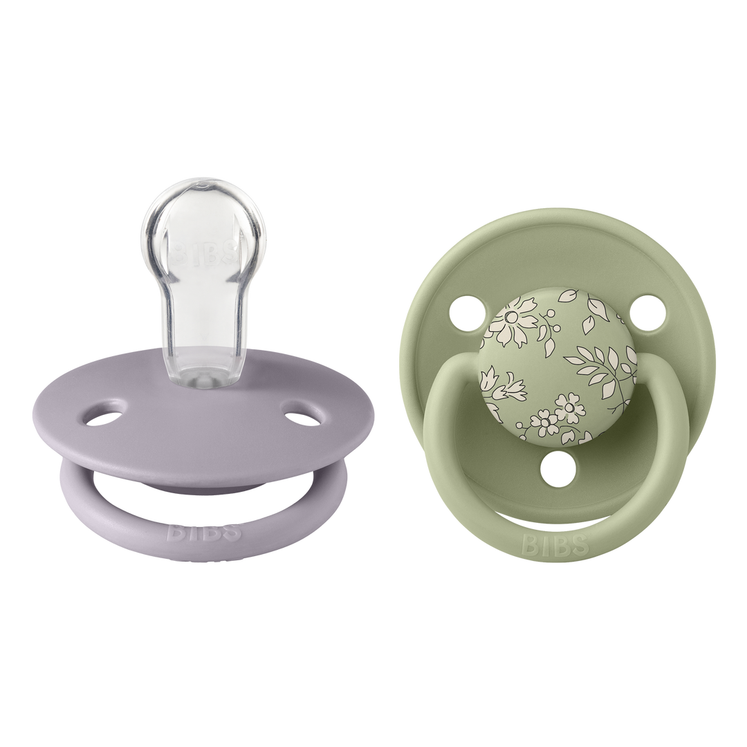 Bibs x Liberty - De lux Pacifier - Round Nipple - Sage / Grey