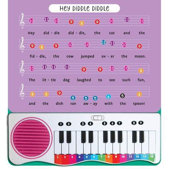 Hickory Dickory Dock – Colour-Coded Nursery Rhyme Piano Book - Mabel & Fox