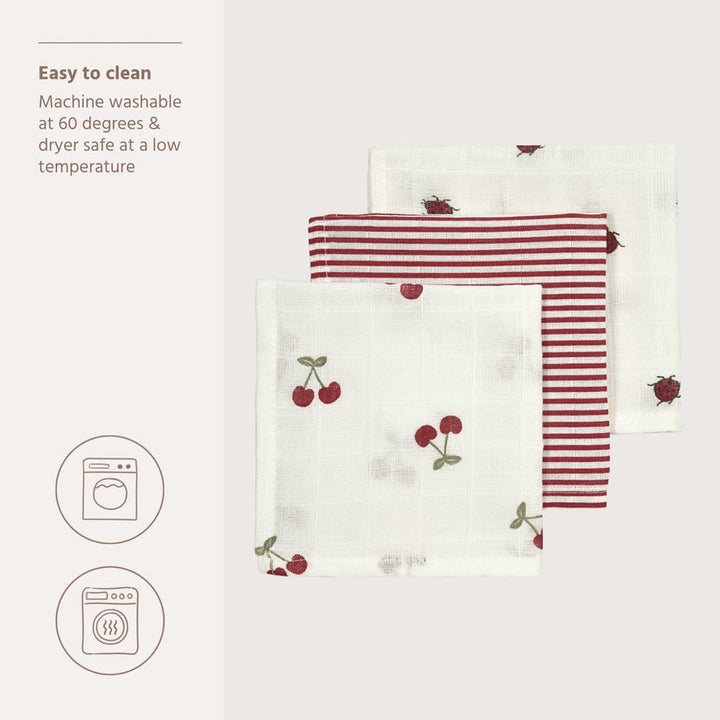 Meyco – Muslin Cloths 30x30cm (3 Pack) – Girly Garden Multicolor