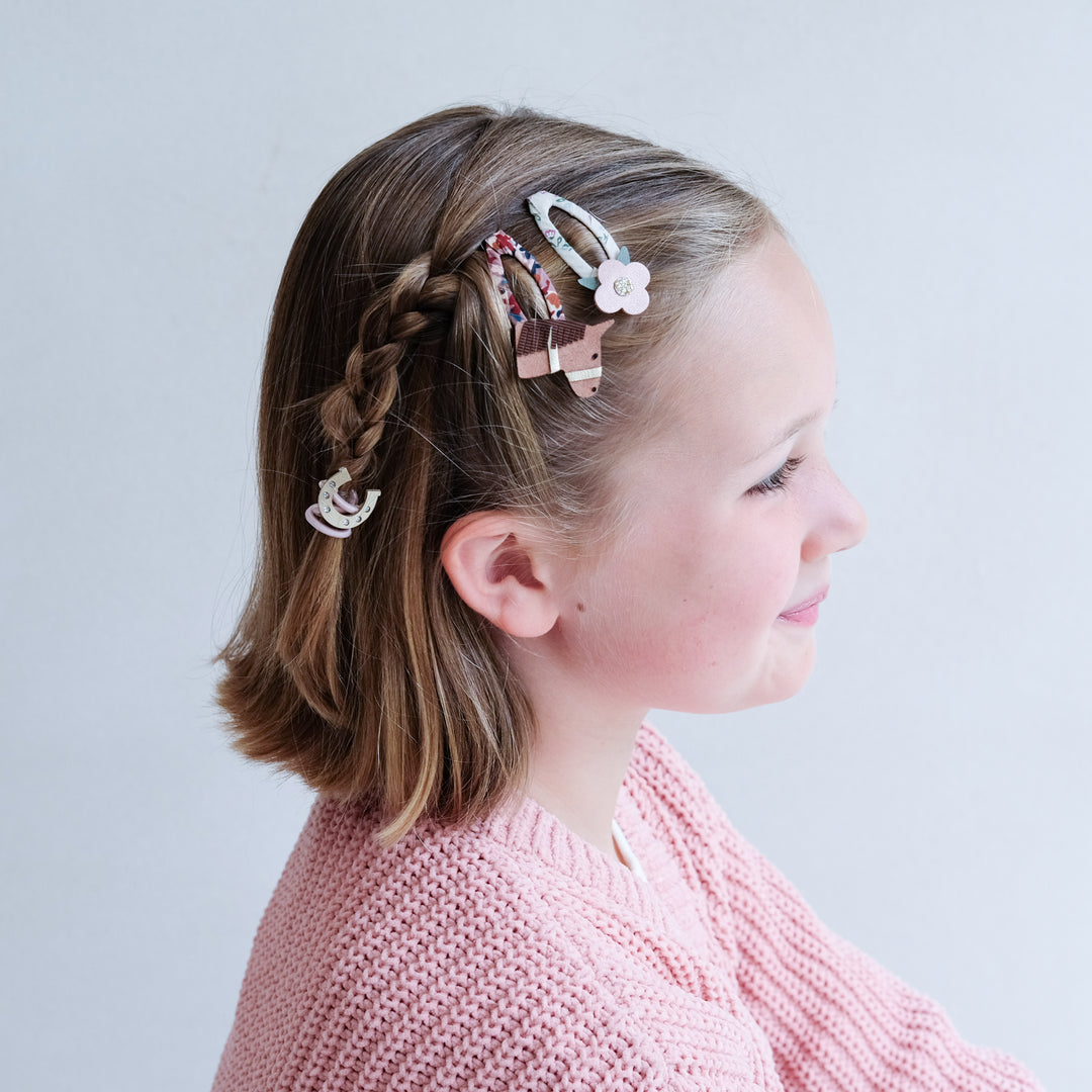 Mimi & Lula - Clic Clac Hair Clips - Horse & Flower - Mabel & Fox