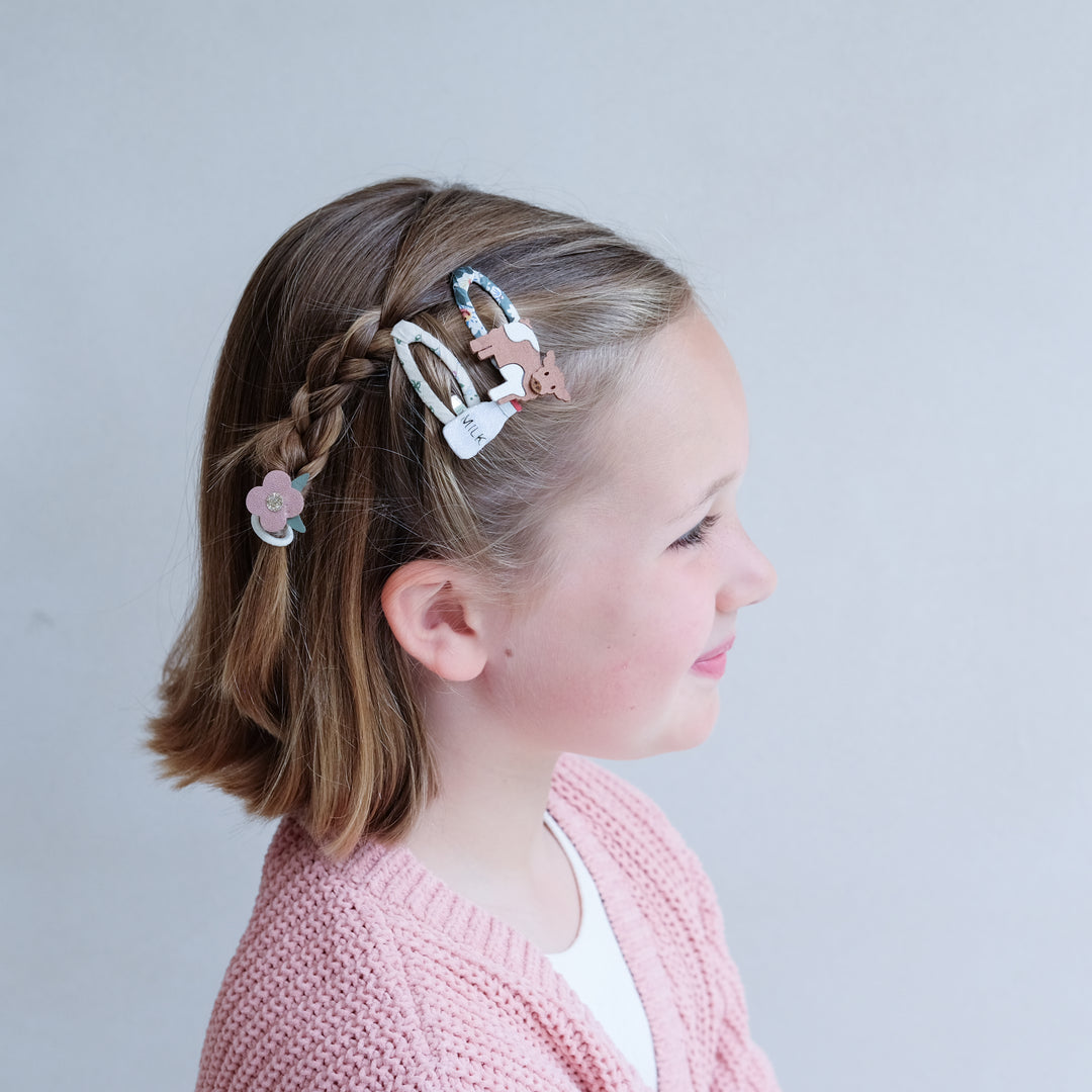 Mimi & Lula - Clic Clac Hair Clips - Jersey Cow Clips (4 Pack) - Mabel & Fox